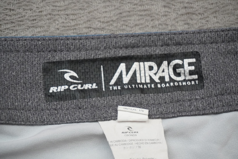 Rip Curl Mirage Board Shorts Mens 33 Blue Yellow Tropical Leaf Swim Trunks Zip - Picture 5 of 13